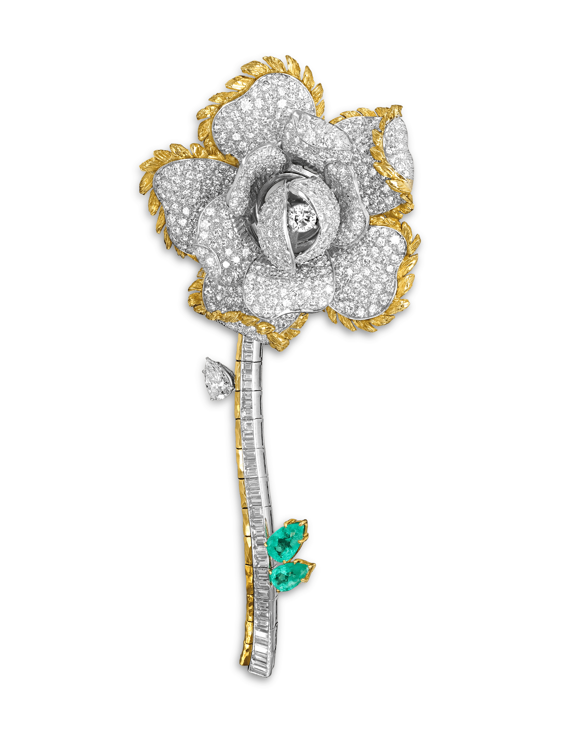 David Webb Diamond Flower Brooch, 10.00 carats