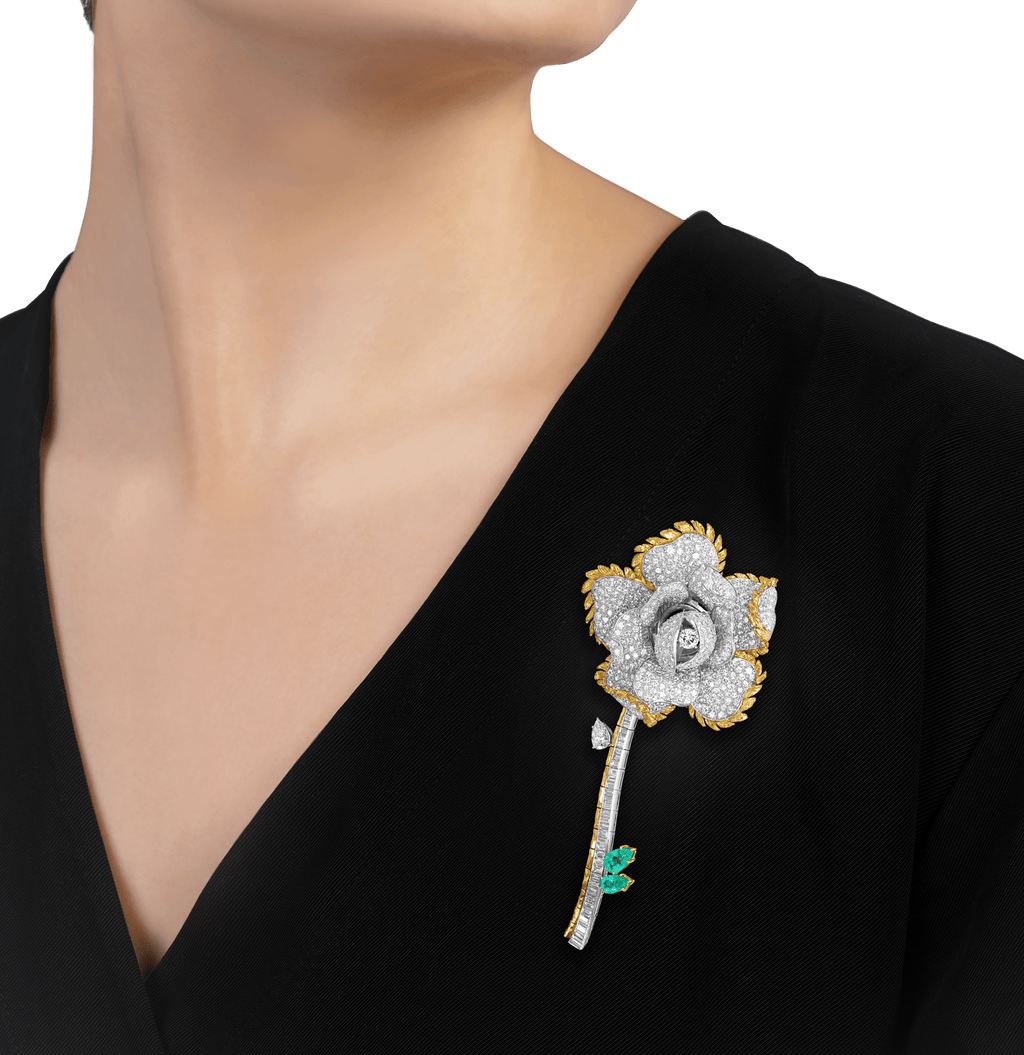 David Webb Diamond Flower Brooch, 10.00 carats