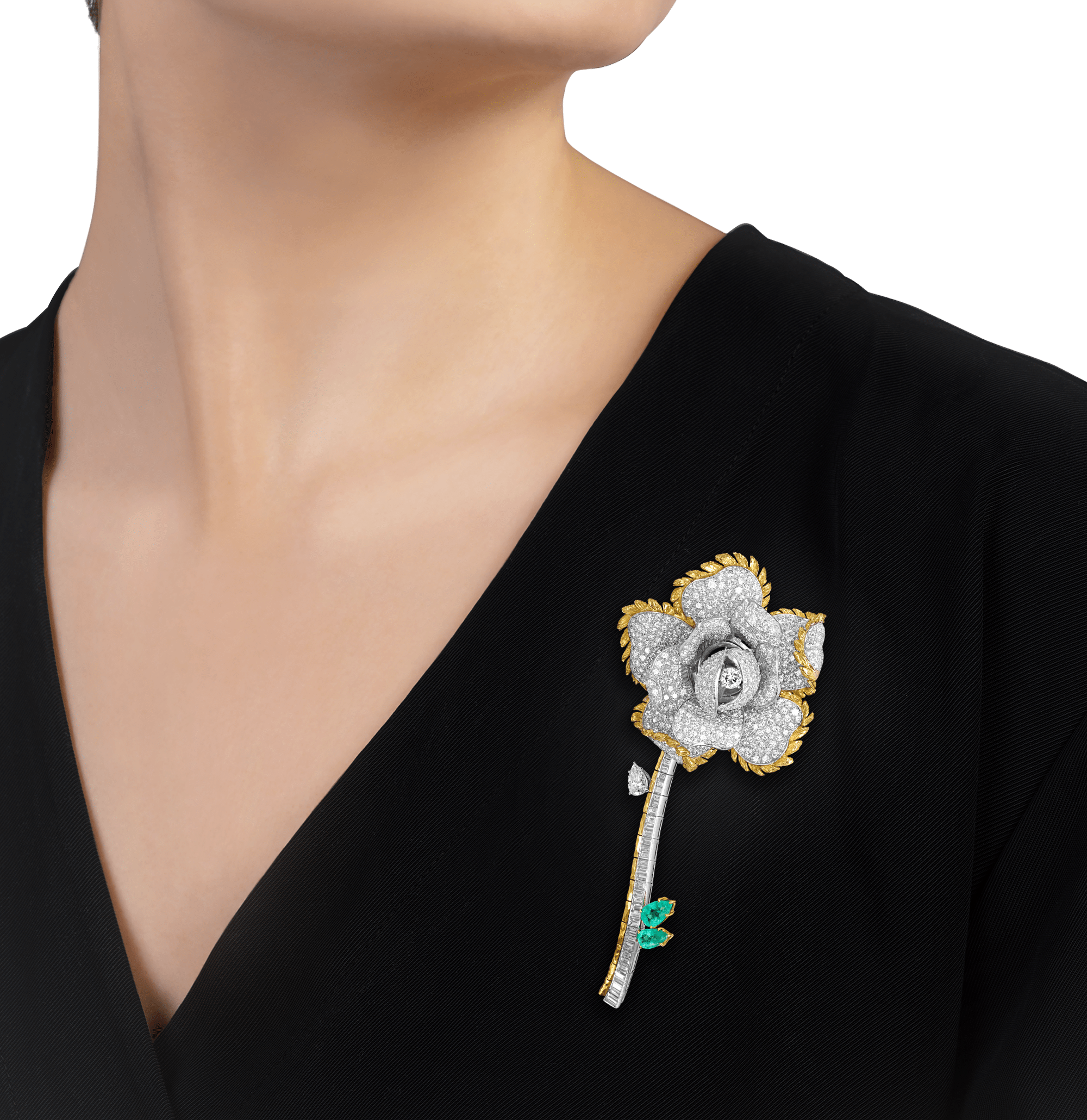 David Webb Diamond Flower Brooch, 10.00 carats
