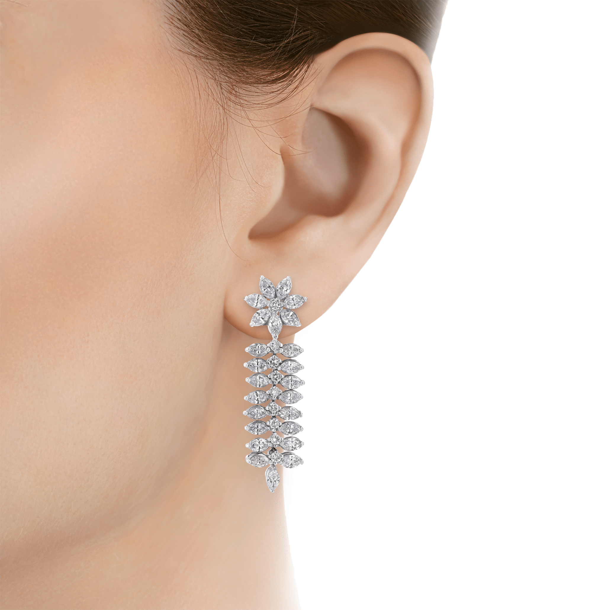 Diamond Dangle Earrings, 7.17 Carats