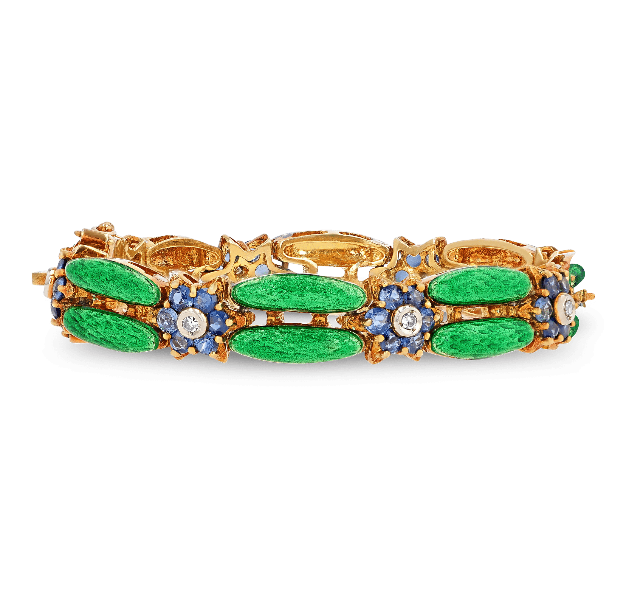 Sapphire, Diamond and Enamel Bracelet
