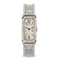 Tiffany & Co. and Oscar Heyman Art Deco Diamond Wristwatch