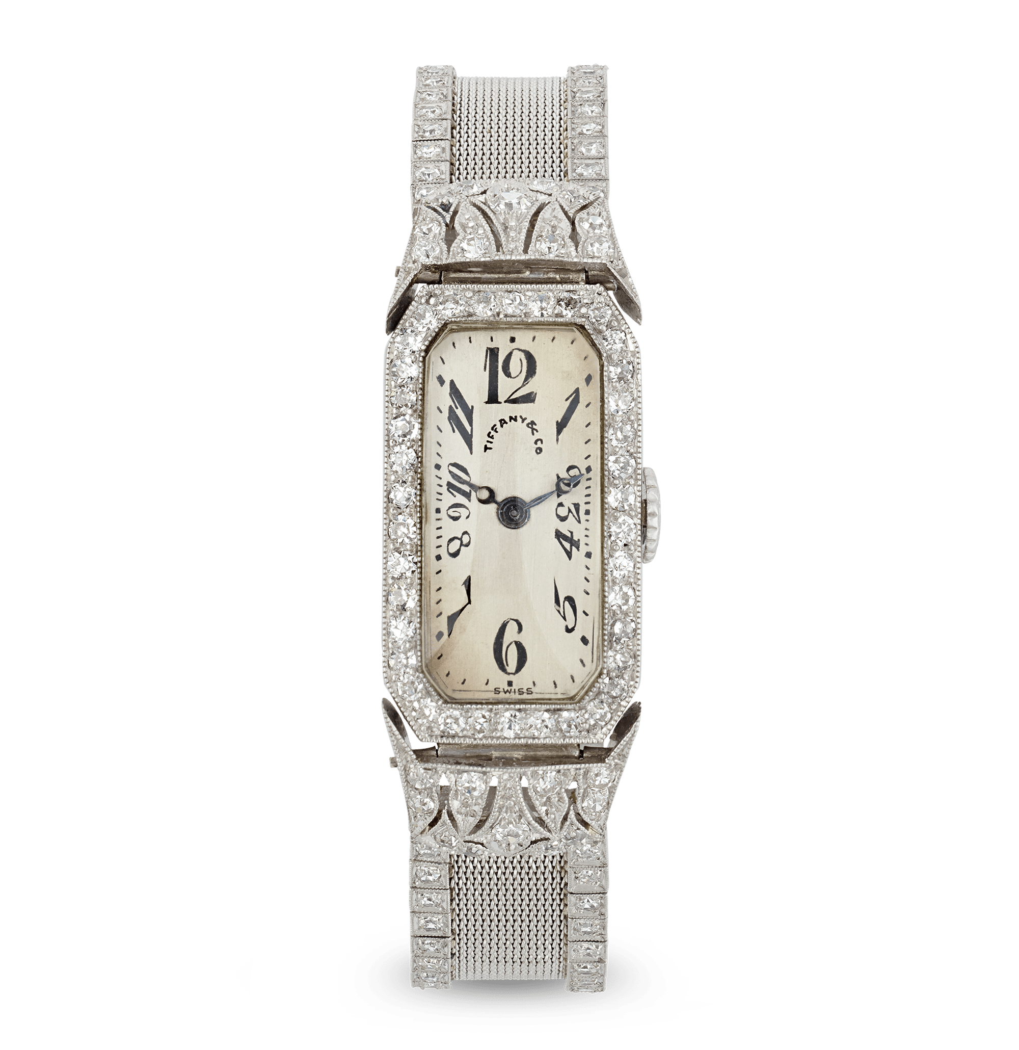 Tiffany & Co. and Oscar Heyman Art Deco Diamond Wristwatch