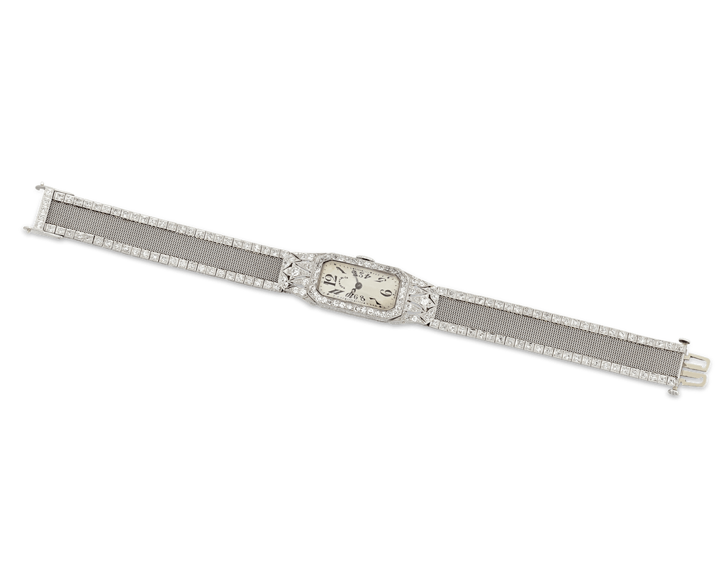 Tiffany & Co. and Oscar Heyman Art Deco Diamond Wristwatch