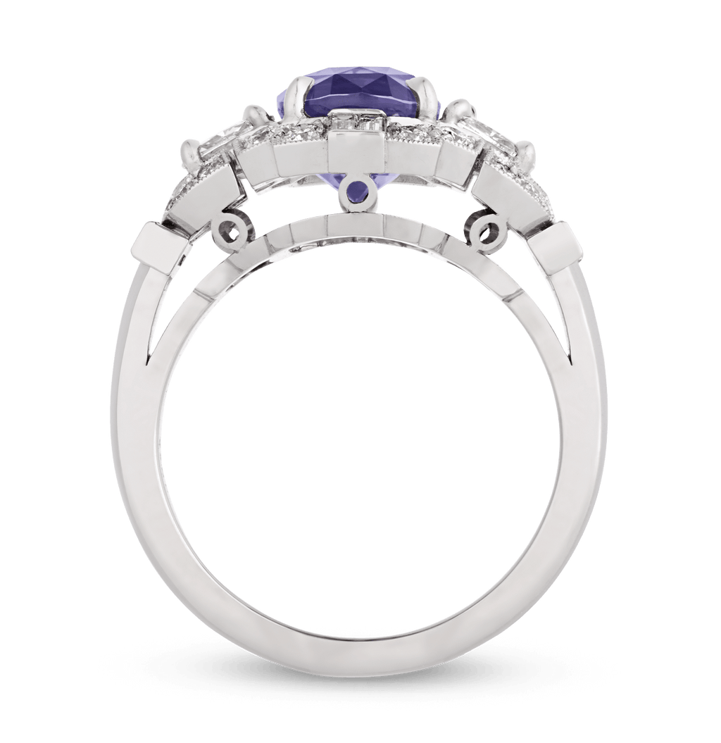 Raymond Yard Purple Sapphire Ring, 3.12 Carats