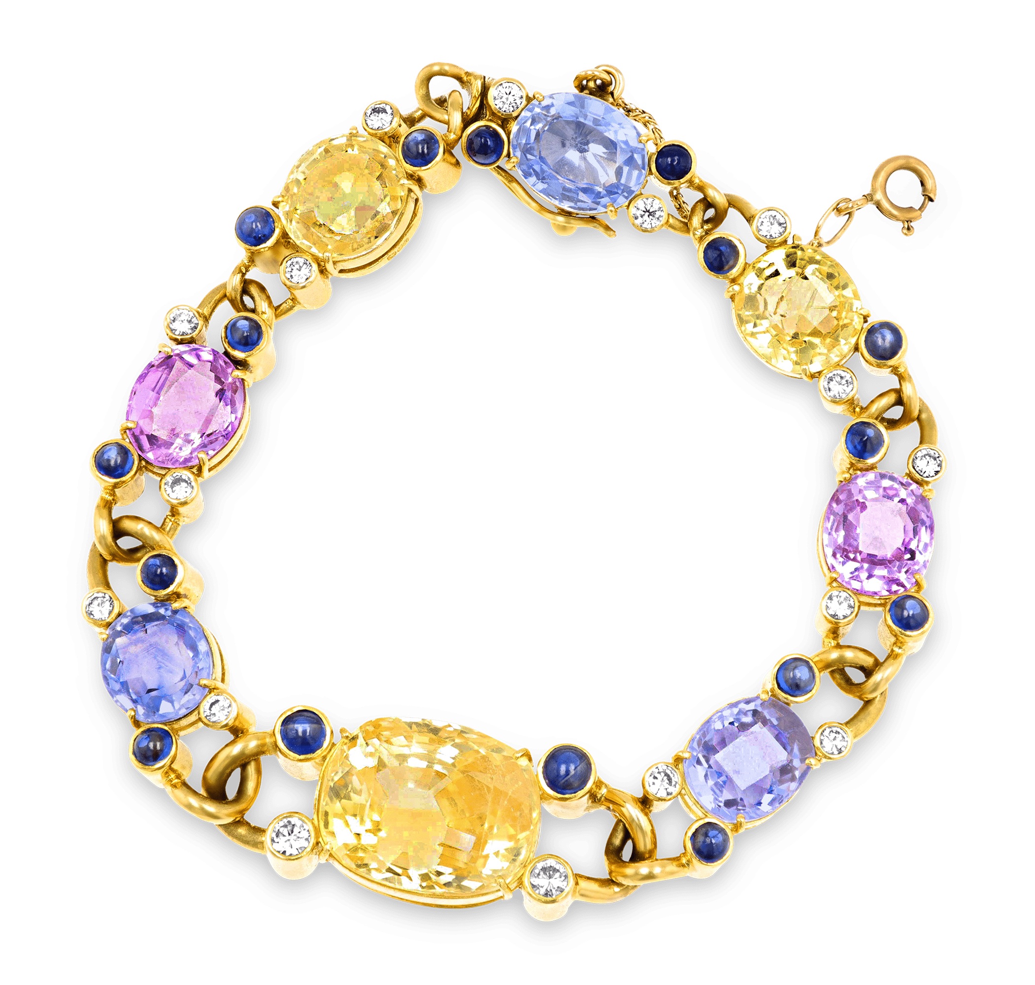 Multicolor Sapphire Bracelet, 42.00 Carats
