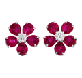 Oscar Heyman Ruby Earrings, 6.36 Carats