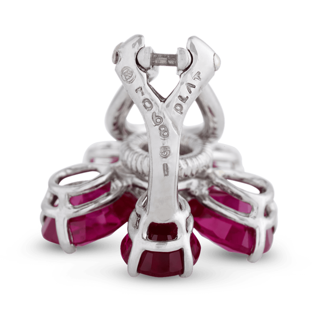 Oscar Heyman Ruby Earrings, 6.36 Carats