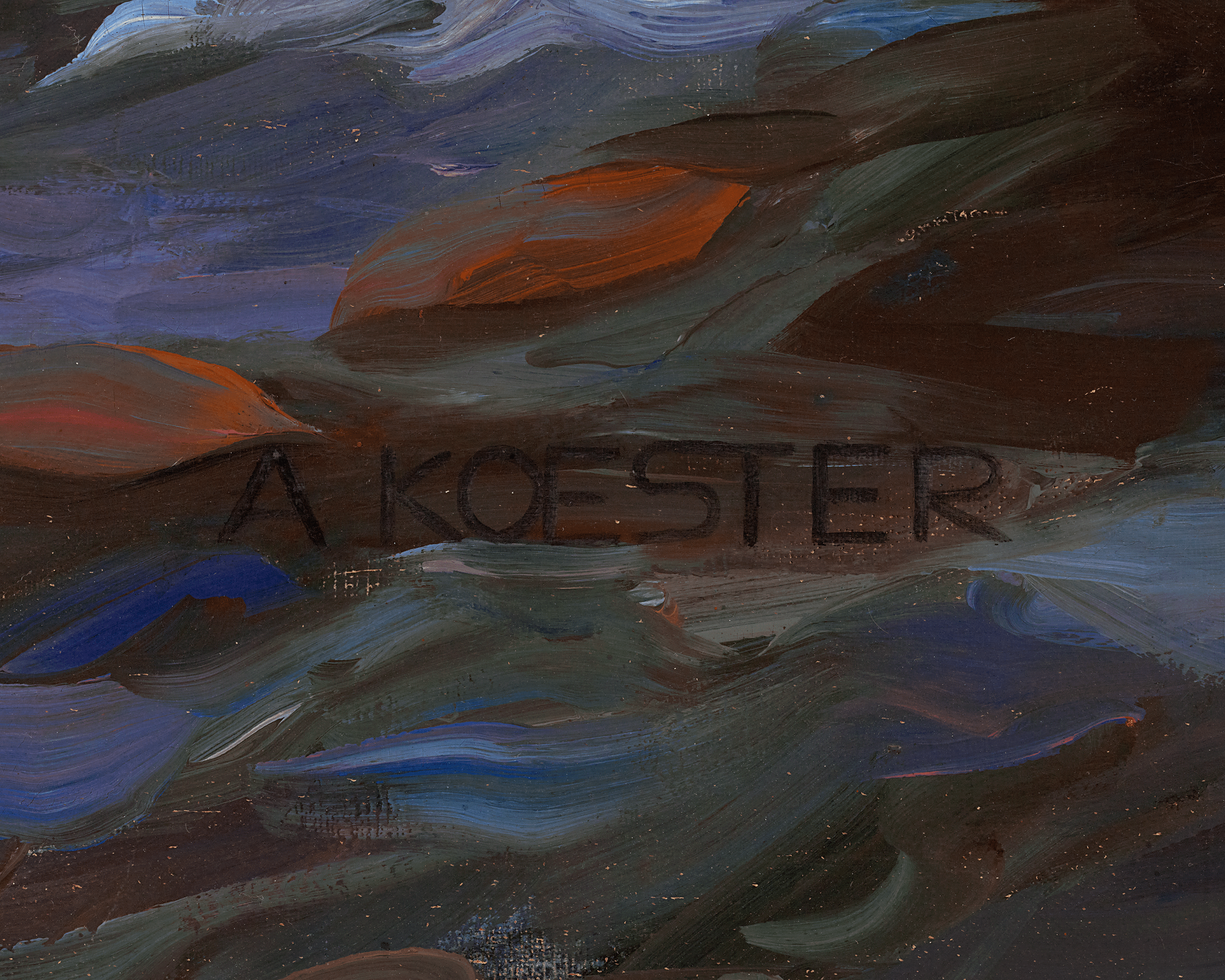 Sixteen Ducks in the Evening by Alexander Koester