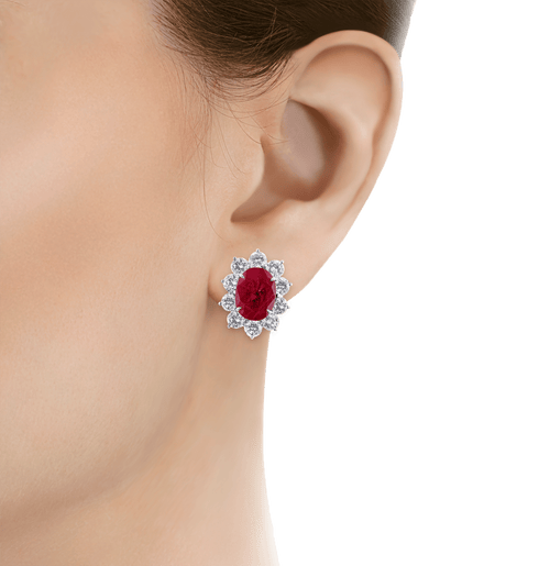 Burma Ruby Earrings, 8.39 Carats
