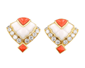 Mauboussin Coral, Mother-of-Pearl and Diamond Earrings