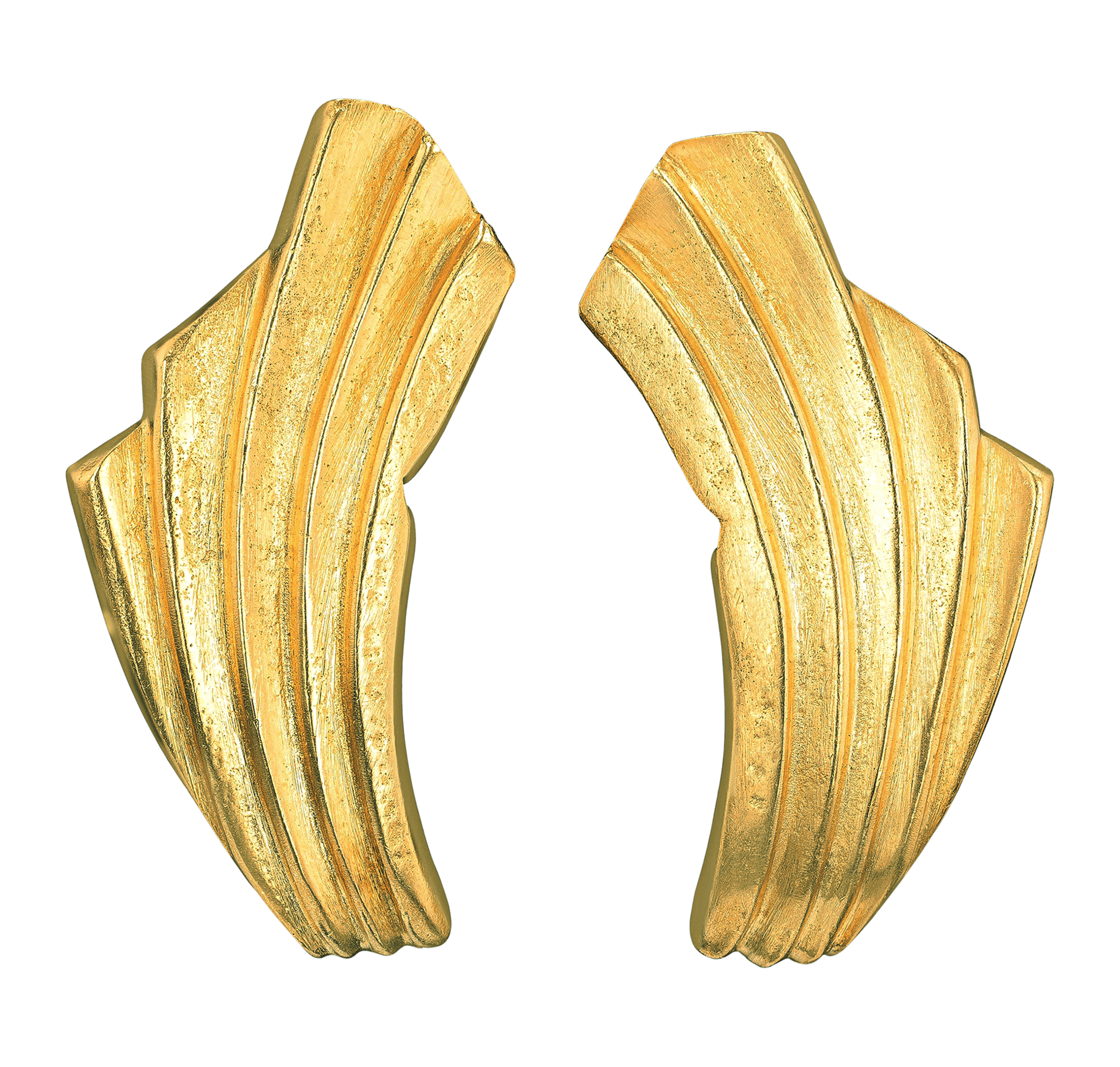 Lalaounis Yellow Gold Fan Earrings