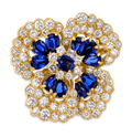 Oscar Heyman Floral Sapphire Brooch, 6.85 Carats