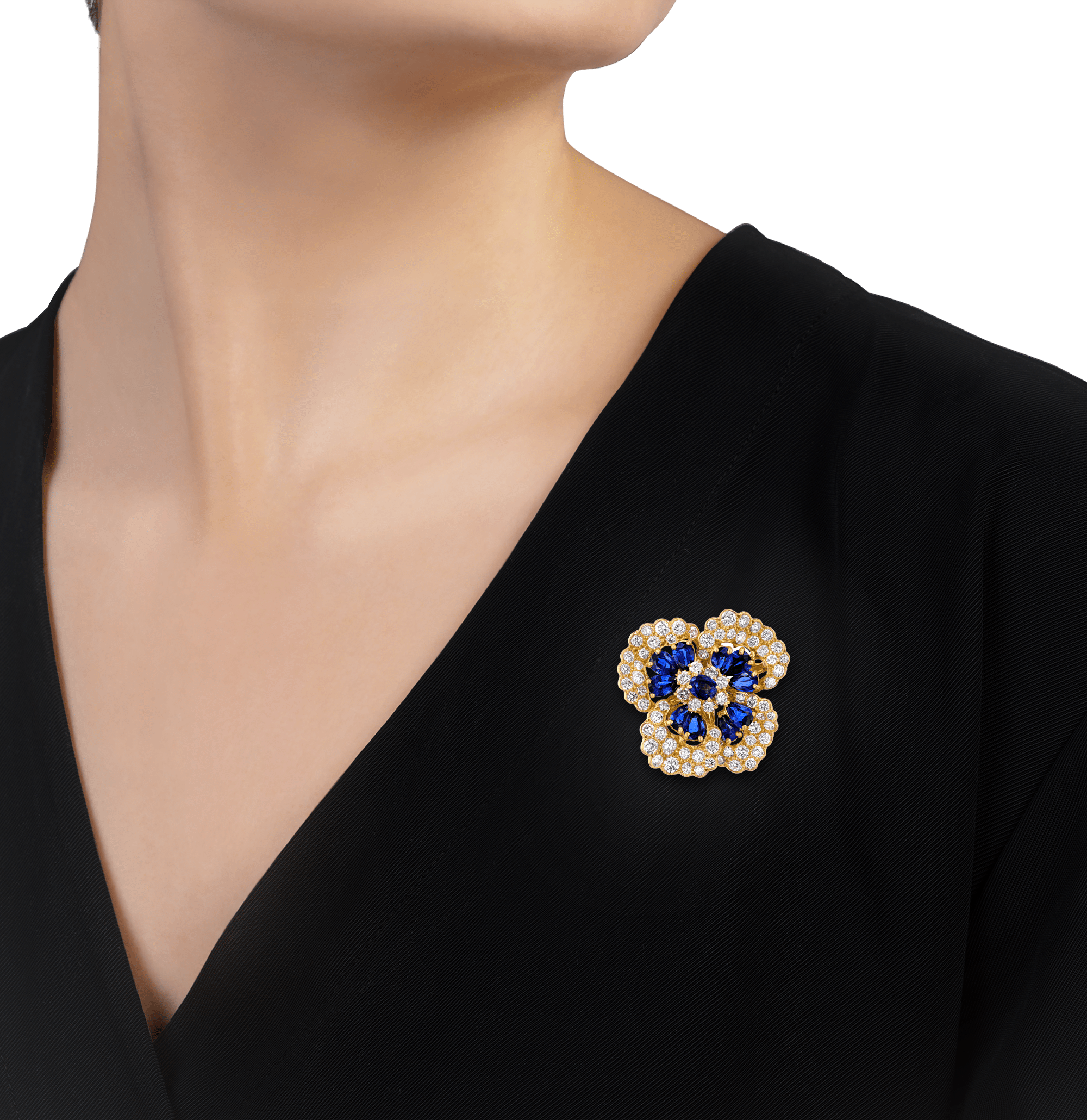 Oscar Heyman Floral Sapphire Brooch, 6.85 Carats