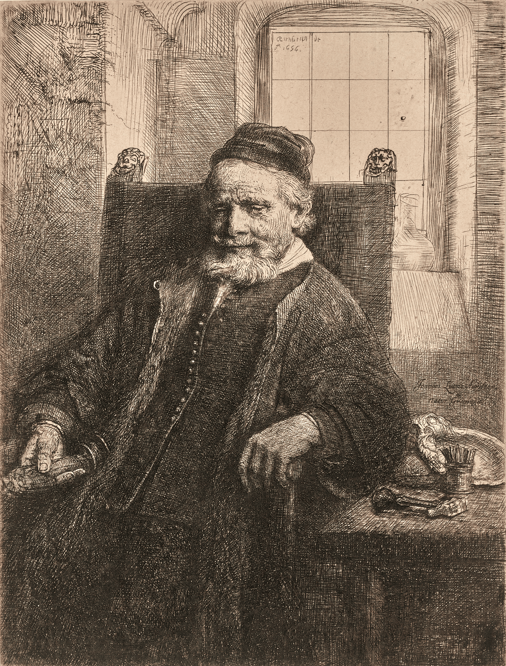 Jan Lutma, Goldsmith  by Rembrandt van Rijn