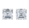 Asscher Cut Diamond Earrings, 6.02 Carats