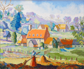 Les toits rouges by H. Claude Pissarro