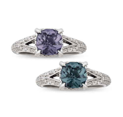 Burma Color-Change Zircon Ring, 2.22 Carats