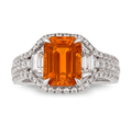 Rebecca Rau Orange Sapphire Ring, 4.03 carats