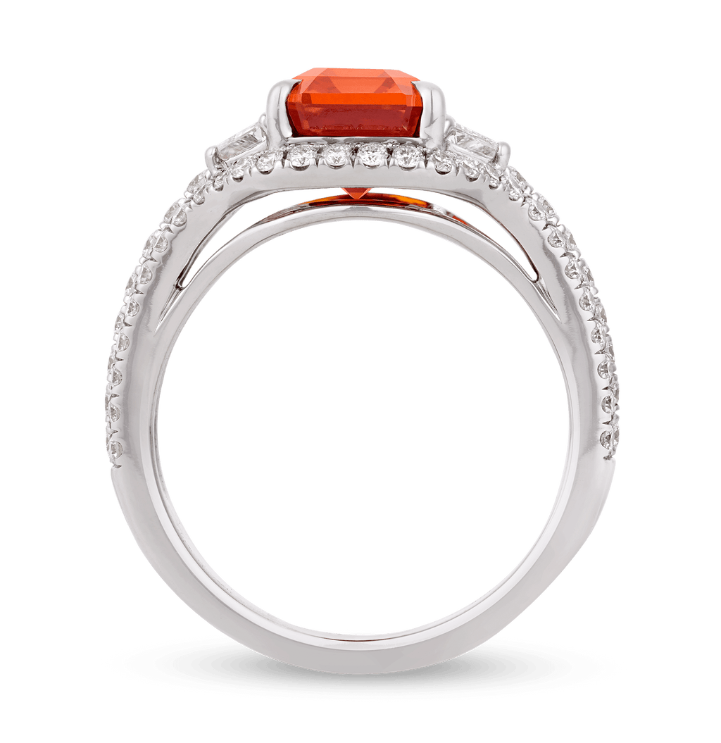 Rebecca Rau Orange Sapphire Ring, 4.03 carats