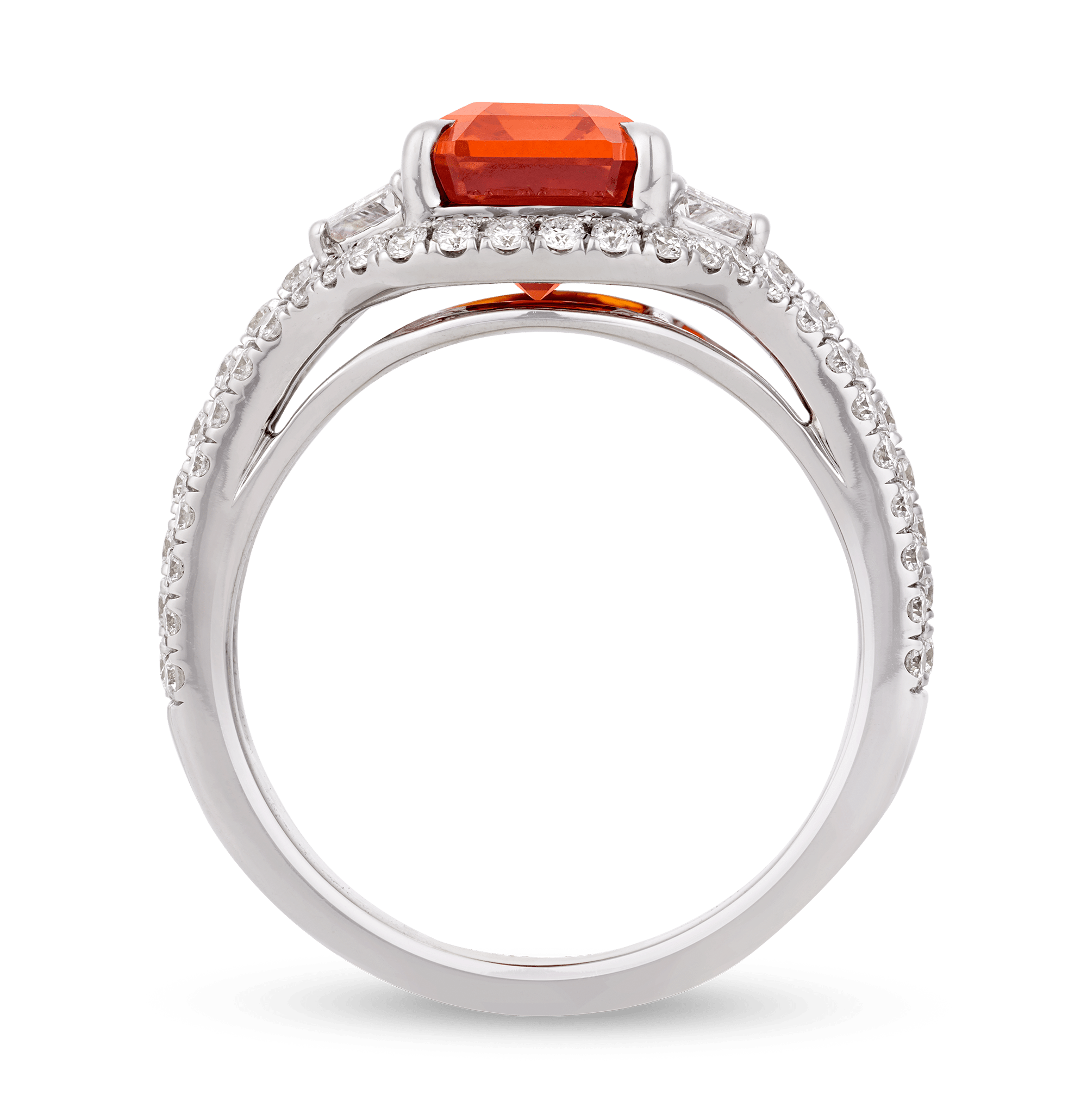 Rebecca Rau Orange Sapphire Ring, 4.03 carats