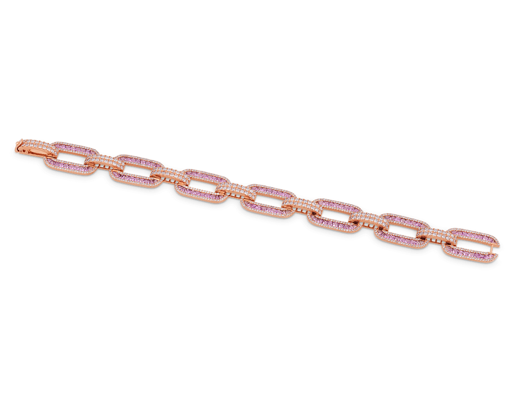 Pink Sapphire Bracelet, 7.09 Carats