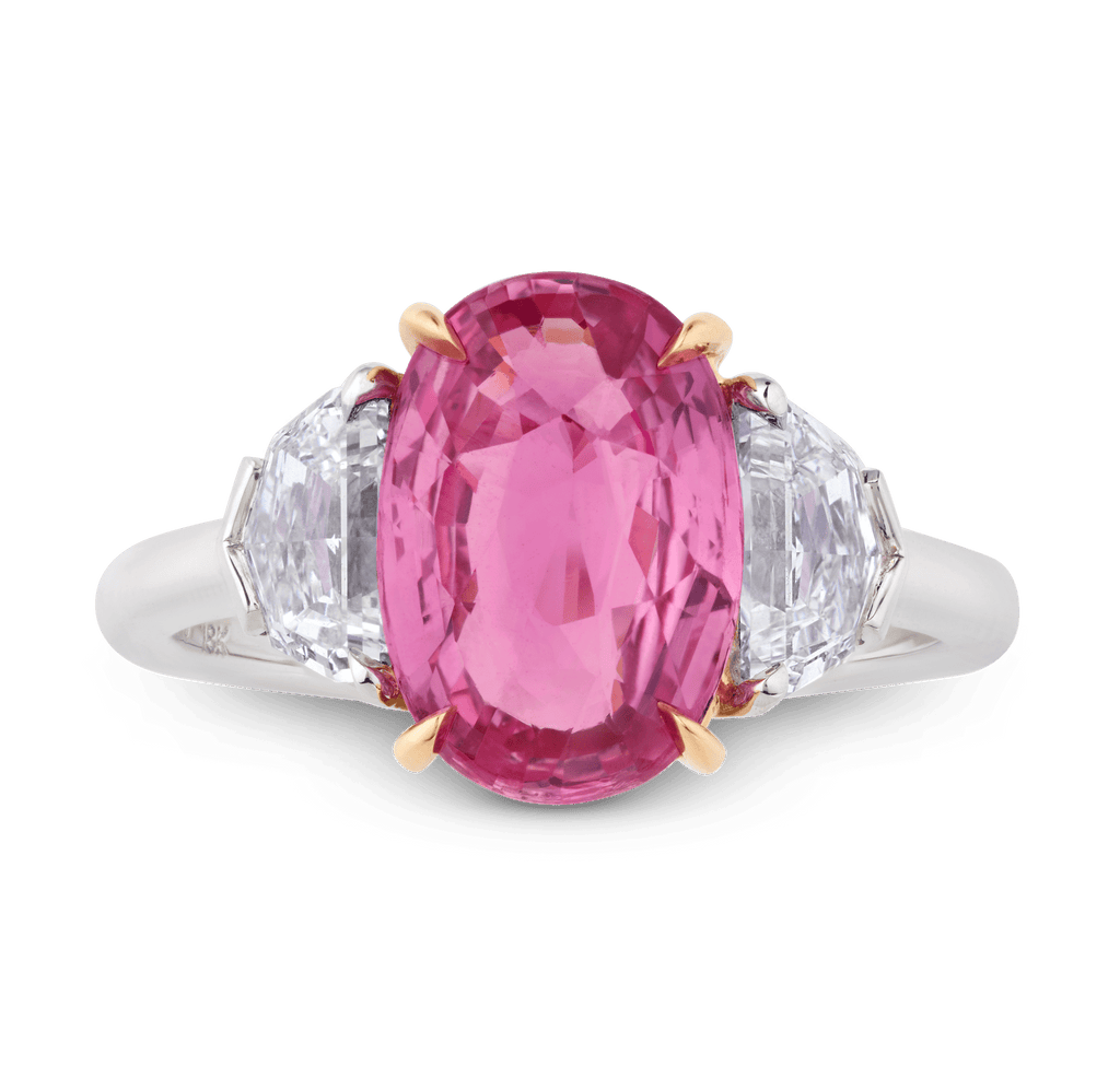 Padparadscha Sapphire Ring, 3.08 Carats