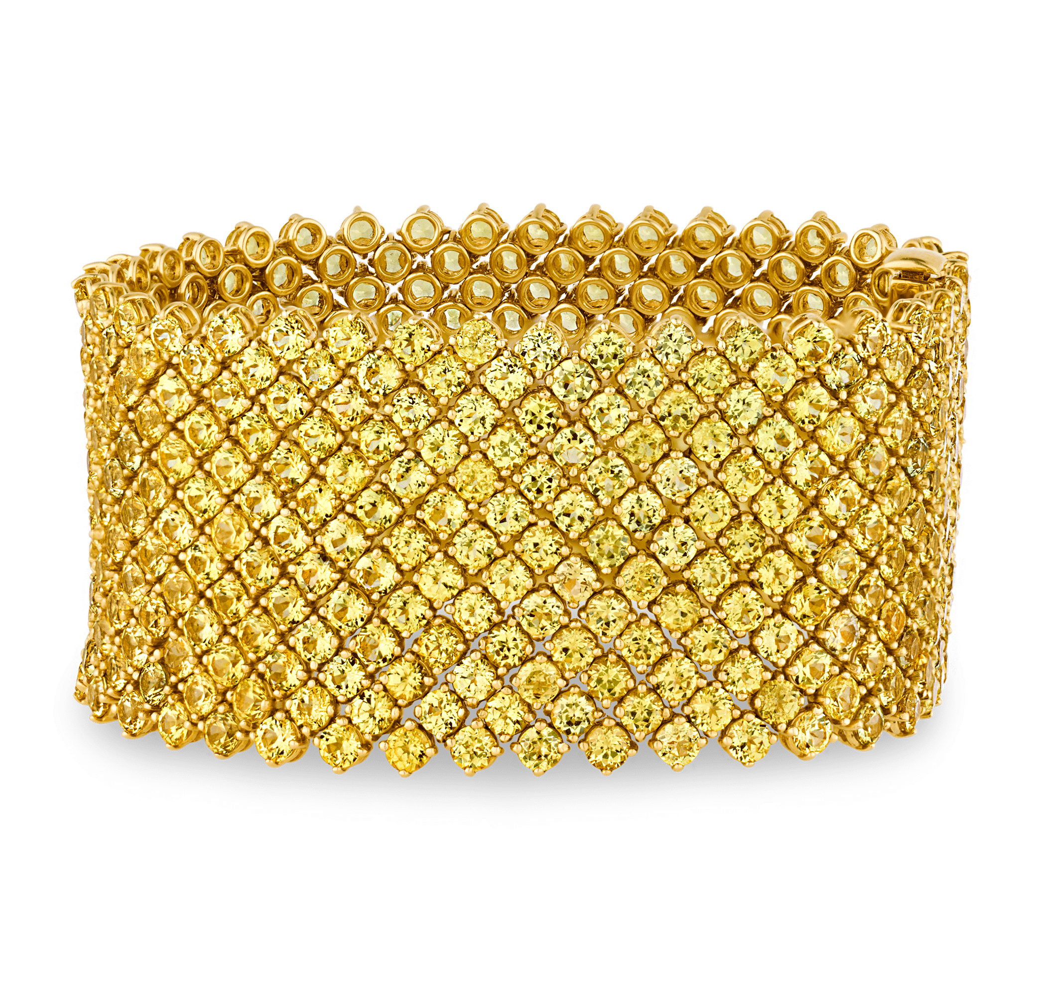Yellow Sapphire Mesh Bracelet, 66.24 Carats