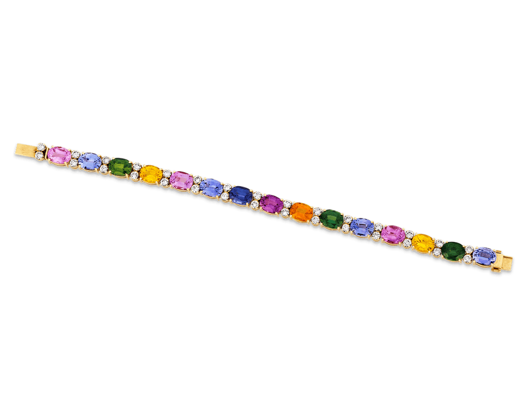 Multi-Color Sapphire Bracelet, 35.00 Carats