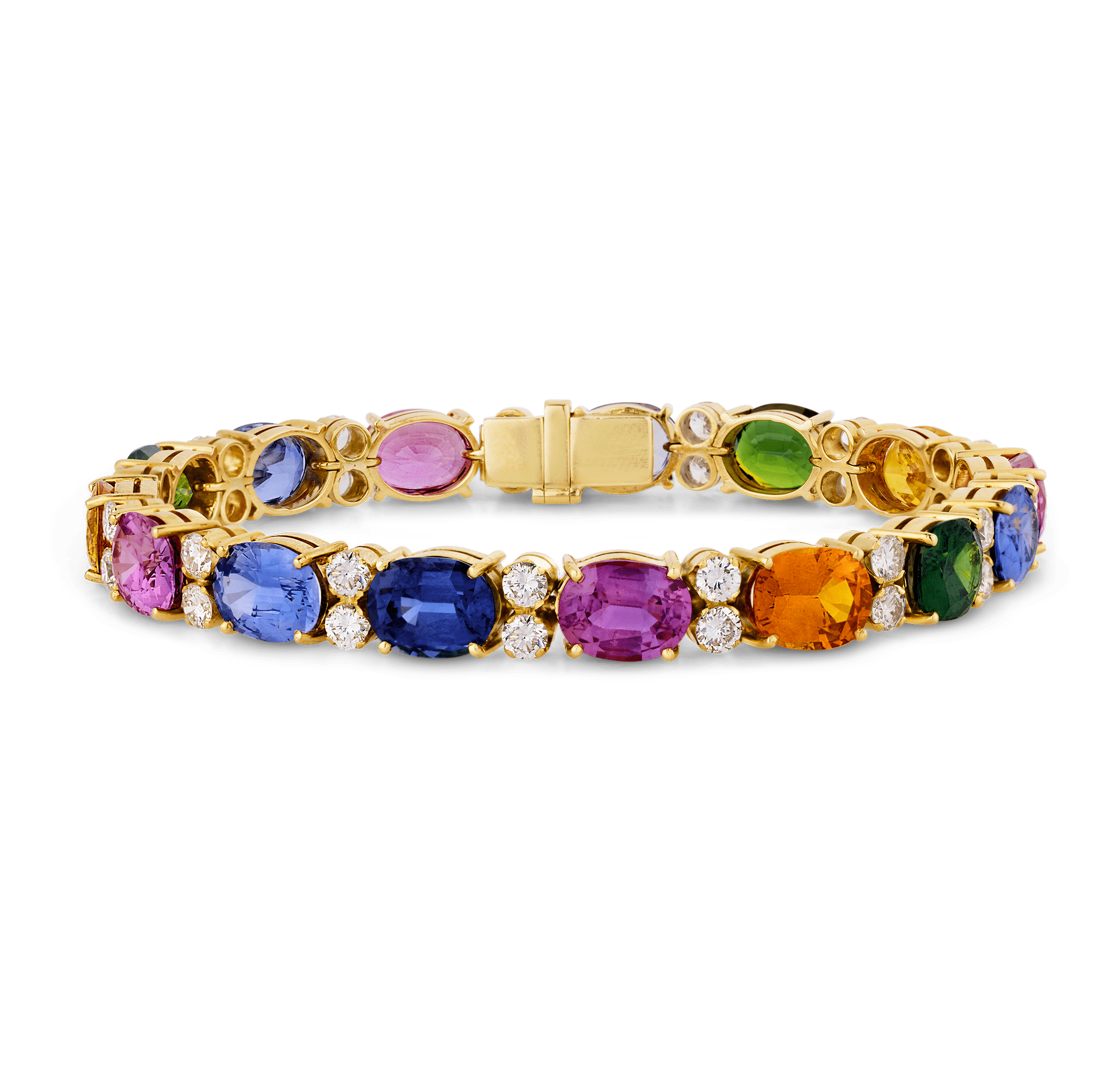 Multi-Color Sapphire Bracelet, 35.00 Carats