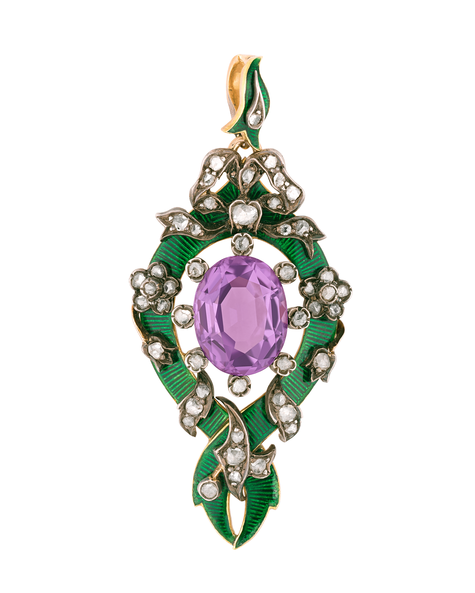 Victorian Amethyst Suffragette Pendant