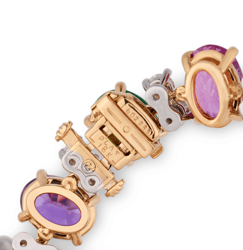 Oscar Heyman Multi-Color Sapphire and Tsavorite Garnet Necklace