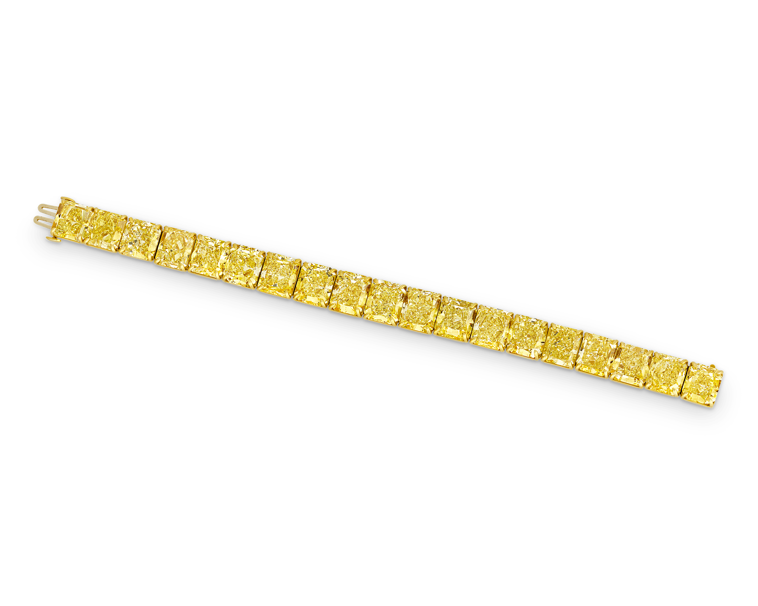 Fancy Intense Yellow Diamond Bracelet, 102.04 Carats