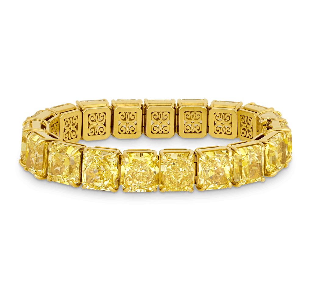 Fancy Intense Yellow Diamond Bracelet, 102.04 Carats