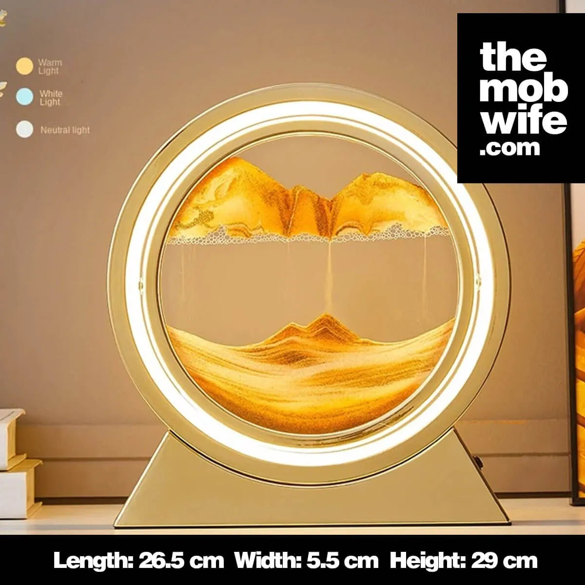 3D Hourglass Lamp - Rotating Sand Sculpture for Home Decor