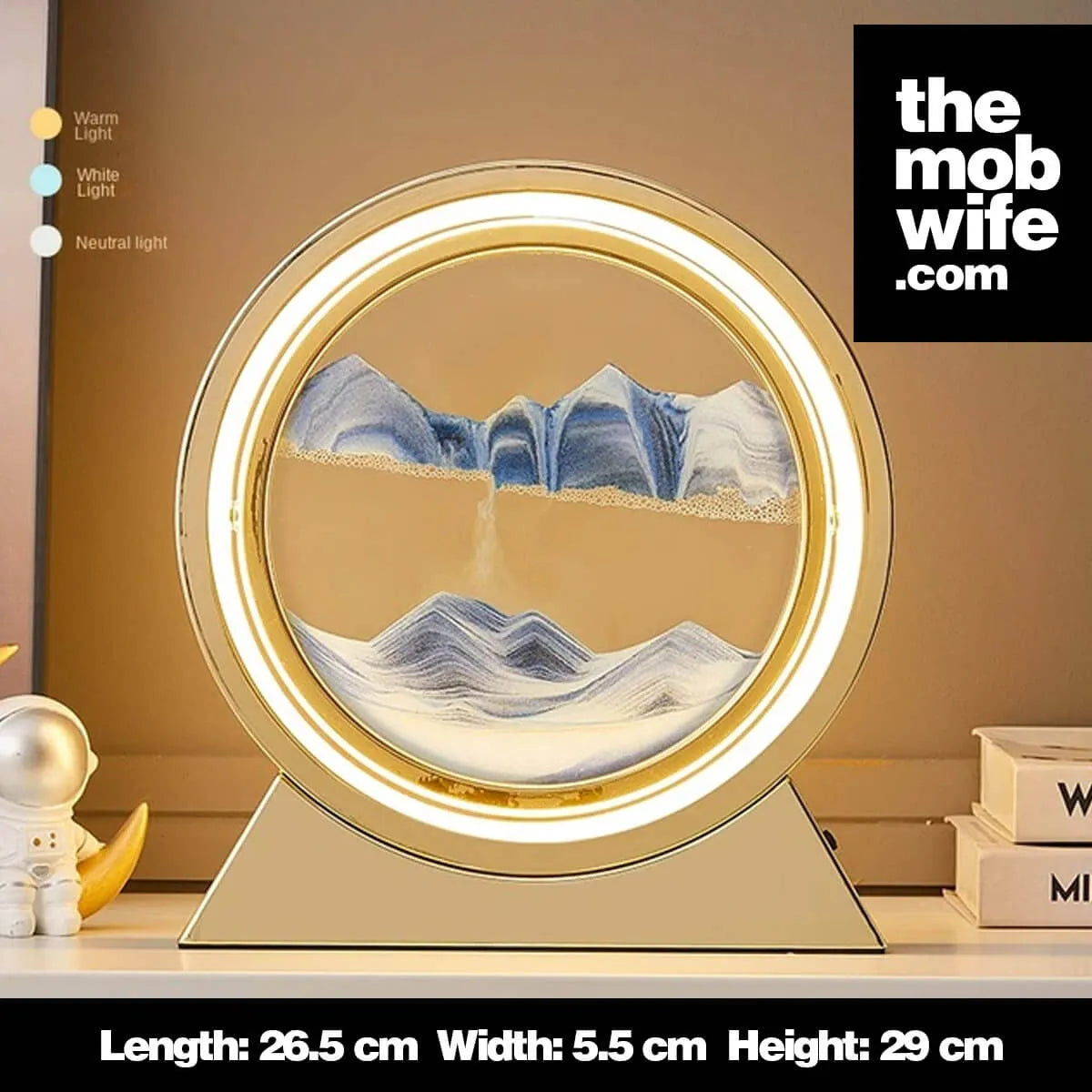 3D Hourglass Lamp - Rotating Sand Sculpture for Home Decor