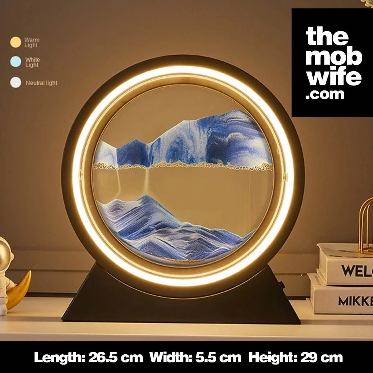 3D Hourglass Lamp - Rotating Sand Sculpture for Home Decor
