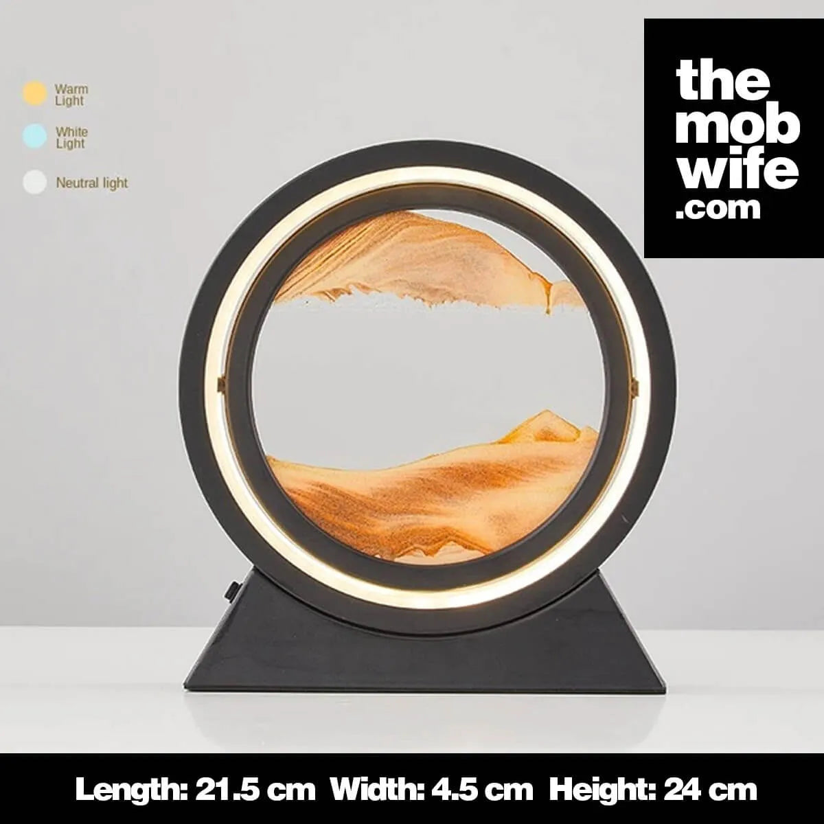 3D Hourglass Lamp - Rotating Sand Sculpture for Home Decor