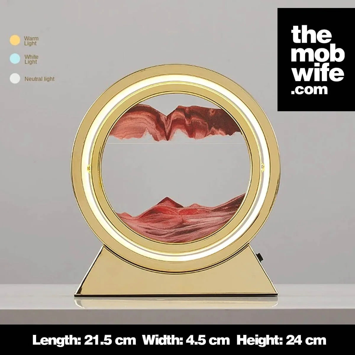 3D Hourglass Lamp - Rotating Sand Sculpture for Home Decor