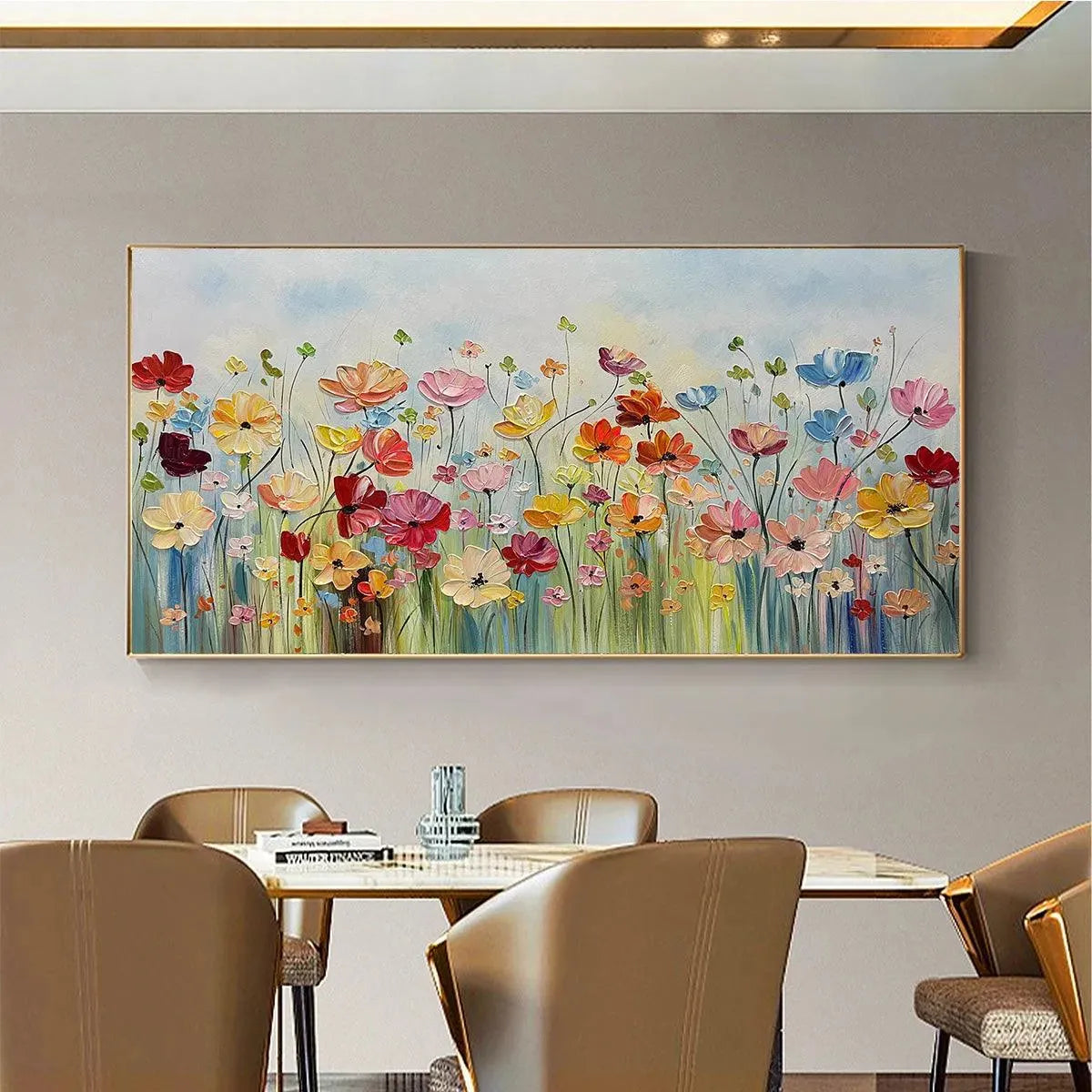 Colorful Floral Oil Painting - Blooming Garden Art