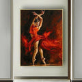 Red Ballerina Abstract Wall Art