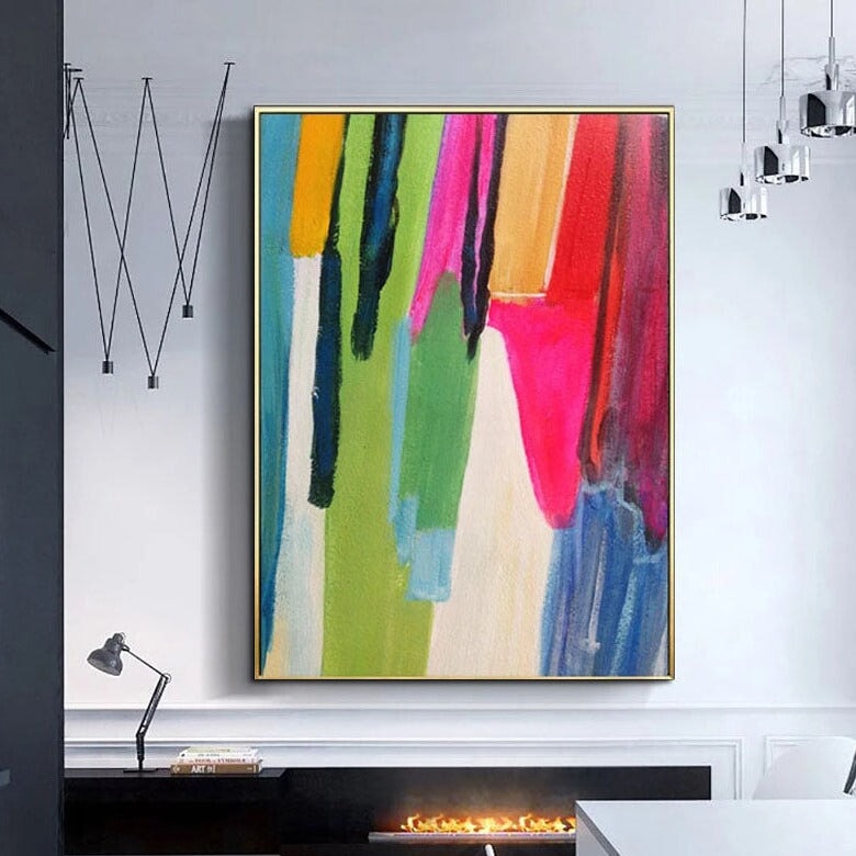 Colorful Stripes Abstract Wall Art