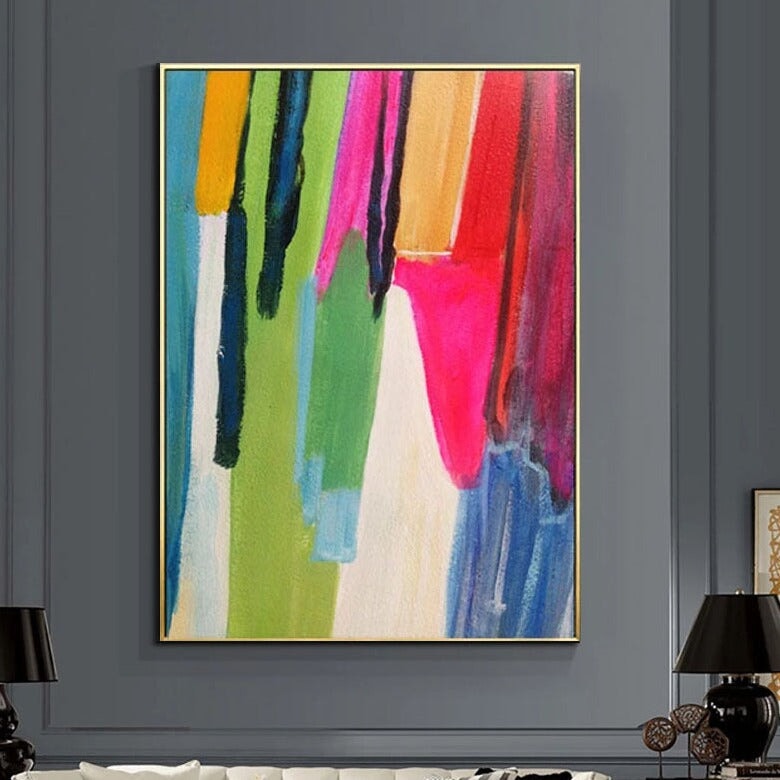Colorful Stripes Abstract Wall Art
