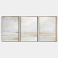 ABSTRACT BEACH TRIPTYCH: Minimalist Beach Painting Set of 3