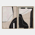 ABSTRACT MINIMALIST DIPTYCH: Abstract Painting Set of 2, Vertical Wall Art