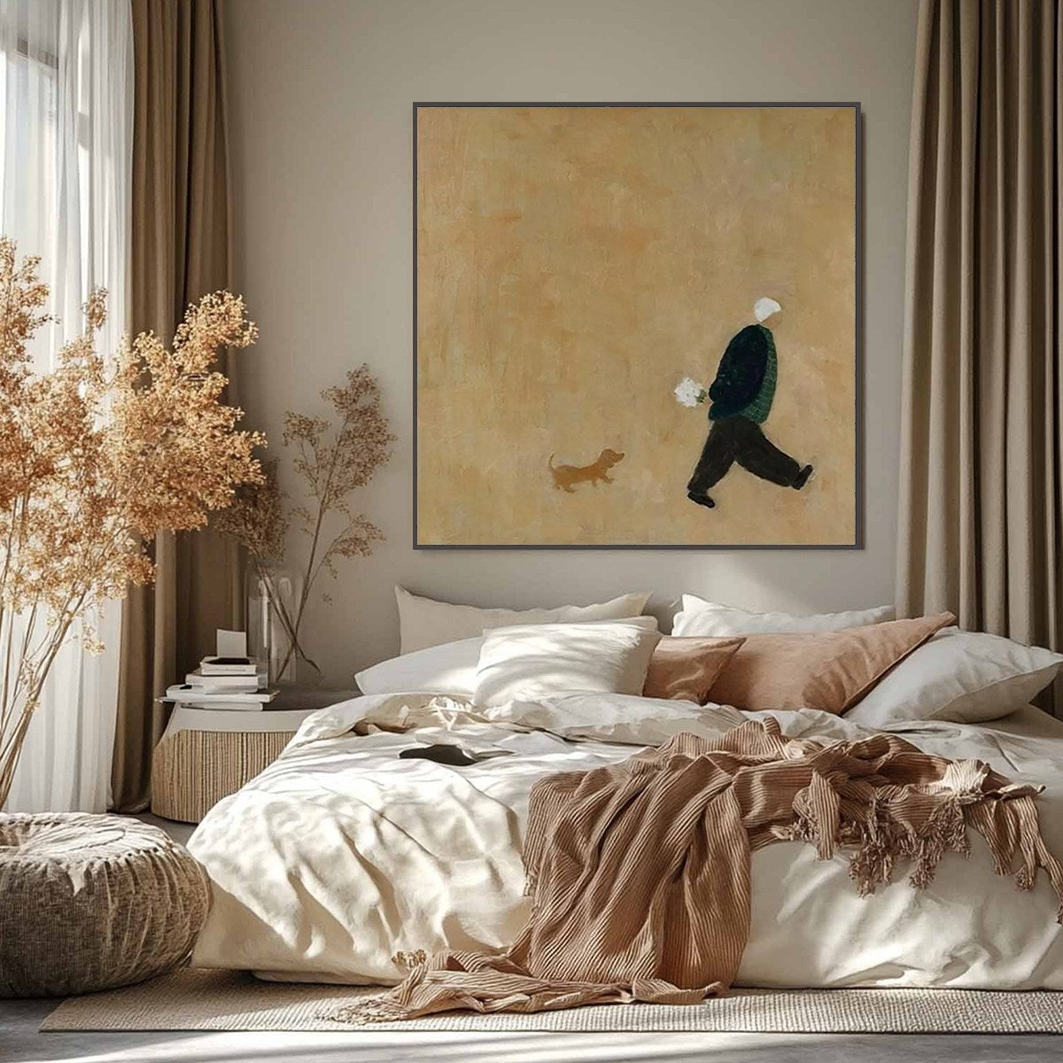AFTERNOON STROLL: Minimalist Figurative Oil Painting