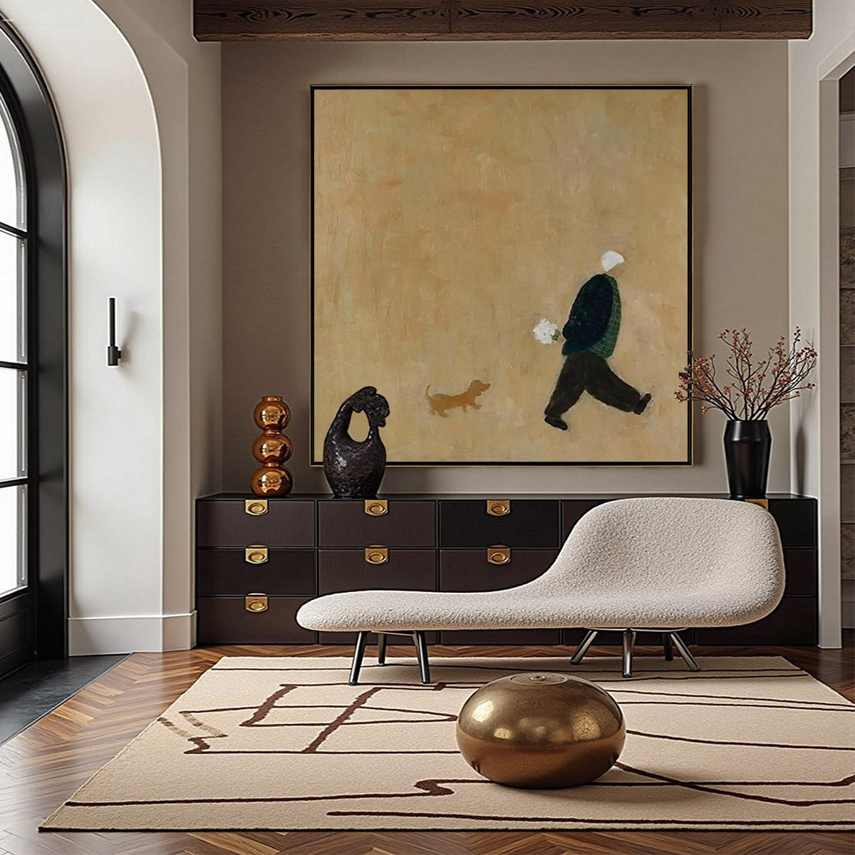 AFTERNOON STROLL: Minimalist Figurative Oil Painting