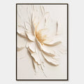 ALABASTER BLOOM: Textured Impasto Floral Oil Painting