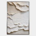 ALPINE WHISPERS: Textured White Abstract Oil Painting