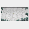 ALPINE DREAMS: Textured Skiing Painting, Winter Sports Wall Art, Panoramic Canvas, Snowy Mountain Decor